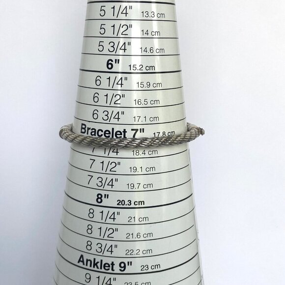 Sterling Silver 925 5MM Twisted Hinged Oval Bangle Bracelet Sz 7" - Picture 9 of 16